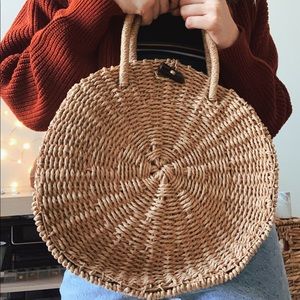Urban Outfitters Round Straw Tote Bag